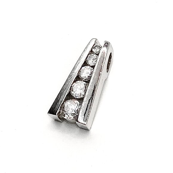 Sterling Silver Cubic Zirconia Stone Pendant - Picture 1 of 7